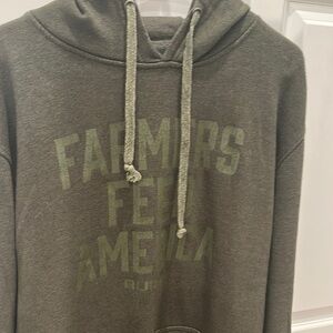 “Farmers Feed America” Green Cotton Blend Sweatshirt Casual Style by Rural